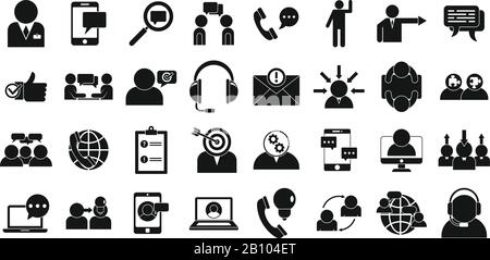 Advice icons set. Simple set of advice vector icons for web design on white background Stock Vector