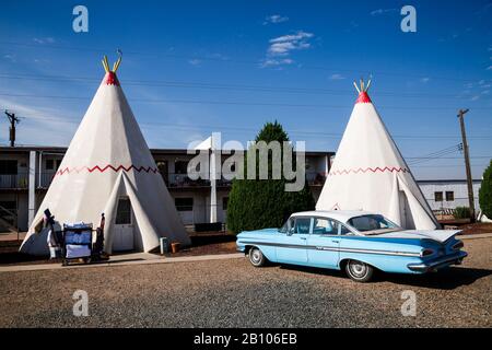 Wigwam Motel, Holbrook, Historic Route 66, Navajo County, Arizona, USA Stock Photo