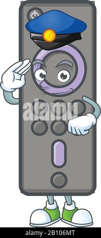 A character design of remote control TV working as a Police officer Stock Vector