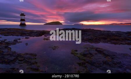 Penmon Point at dawn, Wales, England Stock Photo