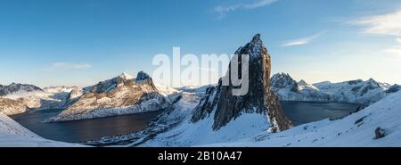 Mount Segla, Oyfjord, Mefjord, Senja, Norway Stock Photo