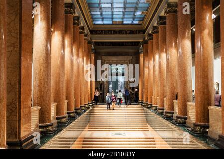 MOSCOW, RUSSIA - FEBRUARY 11, 2020: main staircase in Pushkin State Museum of Fine Arts at Vohonka street. Pushkin Museum is the largest museum of Eur Stock Photo