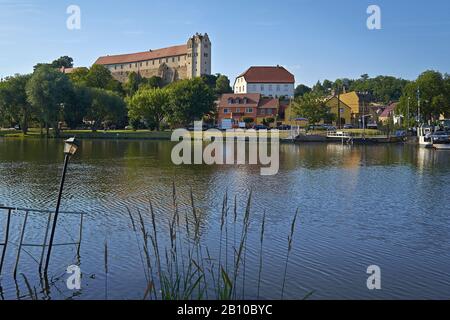 Wettin Castle on the Saale, Saxony-Anhalt, Germany Stock Photo