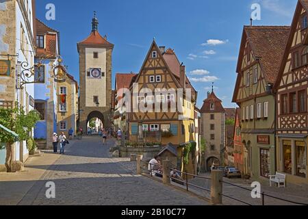 Siebersturm am Plönlein, Rothenburg ob der Tauber, Middle Franconia, Bavaria, Germany Stock Photo