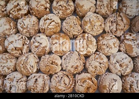 Schneeballen, a special pastry from Rothenburg ob der Tauber, Bavaria, Germany Stock Photo