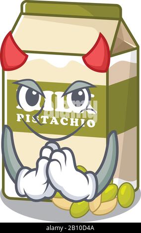 Devil pistachio milk Cartoon in character design Stock Vector