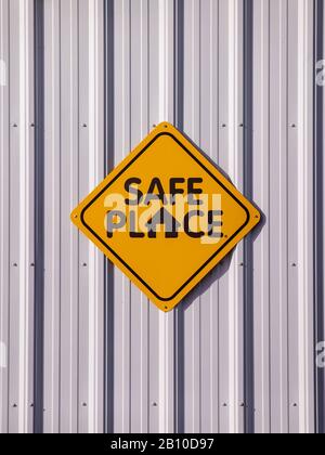 Safe place sign Stock Photo - Alamy