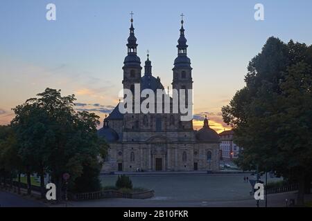 Cathedral of St. Salvator and St. Mary's Church in Fulda, Hesse, Germany Stock Photo