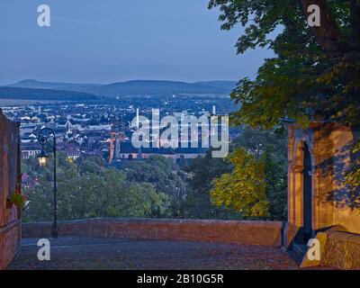 View from Frauenberg Monastery to the old town with St. Salvator Cathedral, Fulda, Hesse, Germany Stock Photo