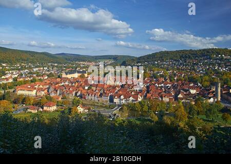 View from the Tillyschanze over the old town, Hann. Münden, Lower Saxony, Germany Stock Photo
