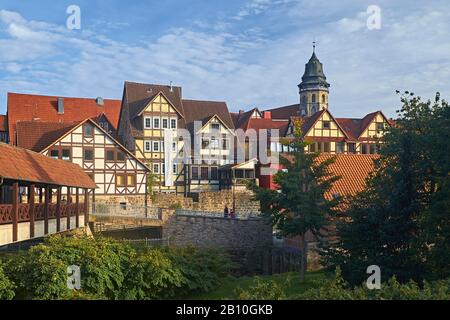 Half-timbered houses on Kasseler Schlagd, Hann. Münden, Lower Saxony, Germany Stock Photo