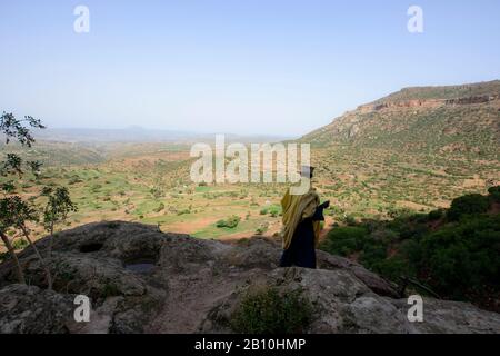 Priest of the Ethiopian Orthodox Church at the Abba Yohanni Rock Church, Tigray, Ethiopia Stock Photo