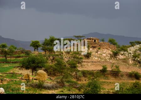 Traditional stone houses of the Tigray, Ethiopia Stock Photo