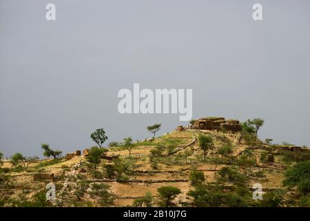 Traditional stone houses of the Tigray, Ethiopia Stock Photo