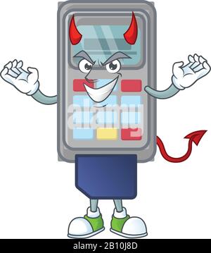 A cruel devil POS machine Cartoon character design Stock Vector