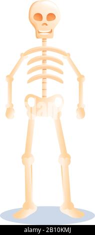 Cute halloween skeleton icon. Cartoon of cute halloween skeleton vector icon for web design isolated on white background Stock Vector