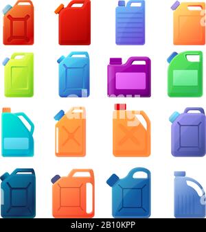 Canister icons set. Cartoon set of canister vector icons for web design Stock Vector