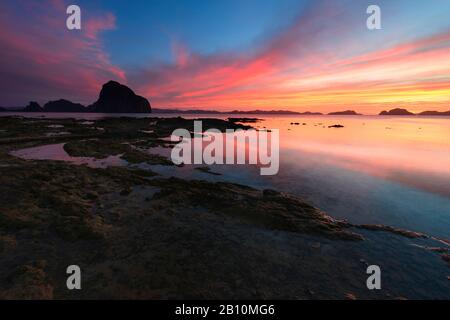 Sunset in El Nido, Palawan, Philippines Stock Photo