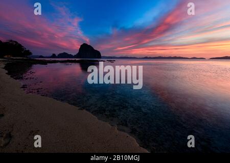 Sunset in El Nido, Palawan, Philippines Stock Photo