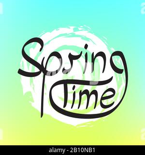 spring time text color background Stock Vector