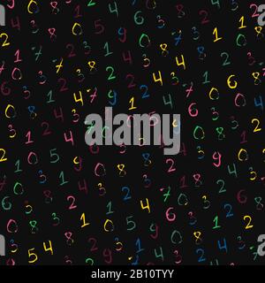 A seamless pattern of multicolored digits.  Stock Vector