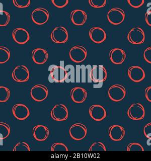Seamless pattern consisting of circles hand drawn. Stock Vector
