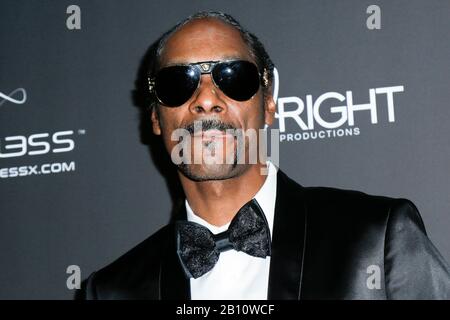 Snoop Dogg walking the red carpet at Floyd Mayweather's 43rd Birthday Celebration held at Sunset Eden on February 21, 2020 in Los Angeles, California USA (Photo by Parisa Afsahi/Sipa USA) Stock Photo