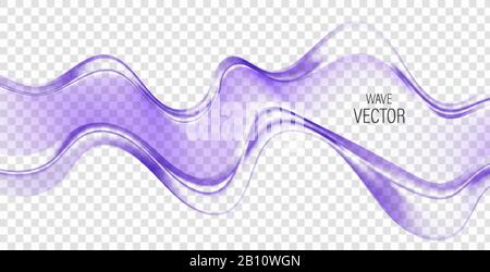 Smooth vector waves or lines on a transparent background.Abstract background.Blue wave Stock Vector