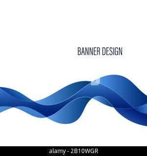Abstract waveform geometric blue background Vector abstract blue wave Stock Vector