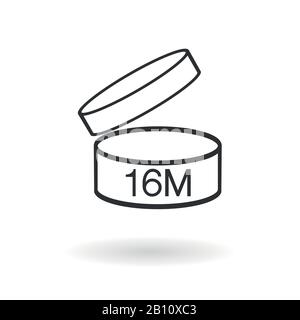 Period after opening PAO symbol. Useful lifetime of cosmetics after package is opened sign. Black drawing icon of pot with number of months representing best before date. Stock Vector