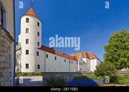 Freudenstein Castle on Schlossplatz, Freiberg, Saxony, Germany Stock Photo