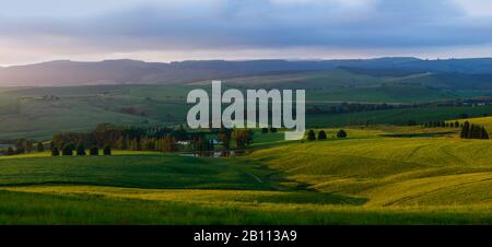 The fields and hills of Midlands Meander, Kwazulu Natal, South Africa Stock Photo