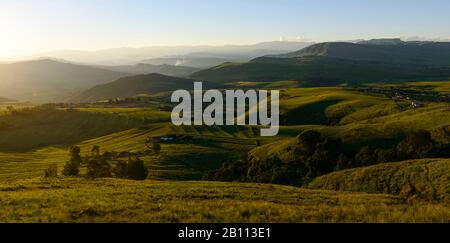The fields and hills of Midlands Meander, Kwazulu Natal, South Africa Stock Photo