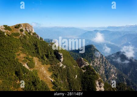 hiking area Monte Roen near Mendel pass, Italy, South Tyrol, Trentino ...
