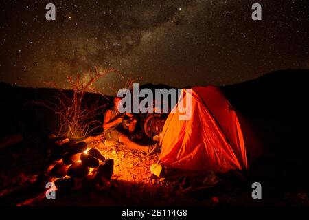 Camping in the wild, Kaokoland, Namibia, Africa Stock Photo