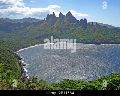 landscape on Nuku Hiva, Marquesas Islands, Polynesia Stock Photo