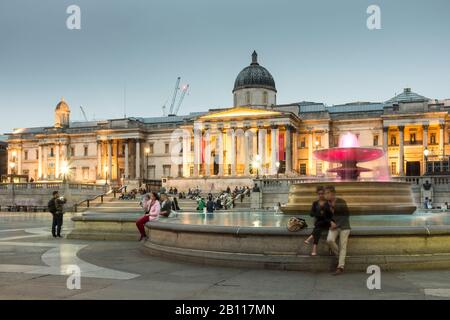 National Gallery in Trafalgar Square, London, UK Stock Photo