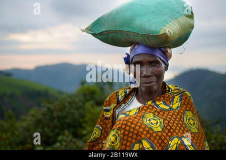 Woman wearing traditional clothing, Burundi, Africa Stock Photo