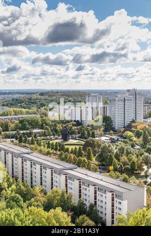 View from the Skywalk Marzahner Promenade, Marzahn, Berlin, Germany Stock Photo