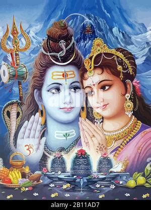 hinduism lord shiva spiritual   illustration Lakshmi Stock Photo