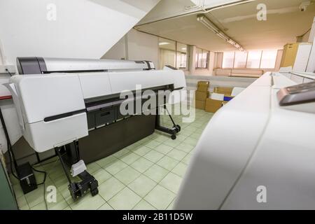 The equipment for a press in a modern printing house. Stock Photo