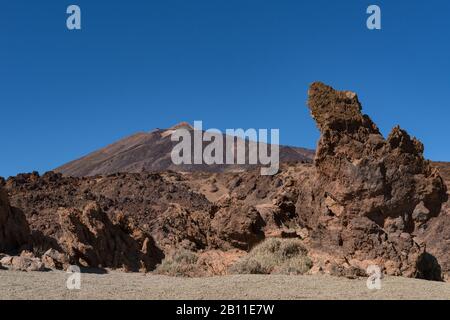 Martian landscape on the eastern slopes of Montana Blanca Mirador las Minas de San Jose, Teide National park, Tenerife, Canary islands, Spain Stock Photo