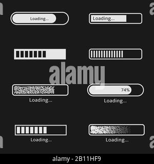 Loading bars. Loading bar progress icons, Vector Stock Vector