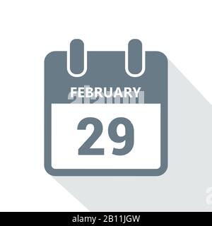 29 february in the leap year calendar vector illustration EPS10 Stock Vector