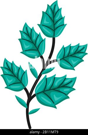 Hand drawn tree branches and leaves Vector Illustration Stock Vector