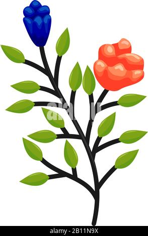 Hand drawn tree branches and leaves Vector Illustration Stock Vector