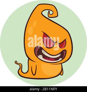 Naughty ghost smiling cartoon. Halloween vector illustration Stock Vector