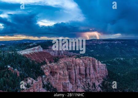 Rainbow Point during thunderstorm, Bryce Canyon National Park, Utah, USA Stock Photo