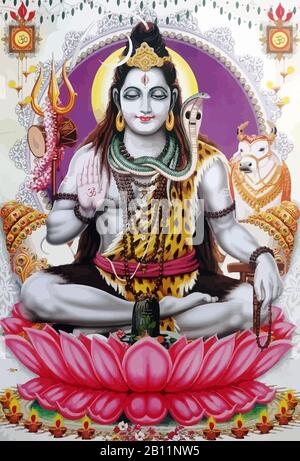 shiva,  illustration, shiv, god, background, lord, festival, india, holiday, traditional, religion, happy, religious, spiritual, hindu, culture, power Stock Photo