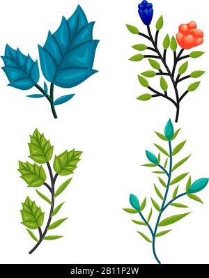 Hand drawn tree branches and leaves Vector Illustration Stock Vector
